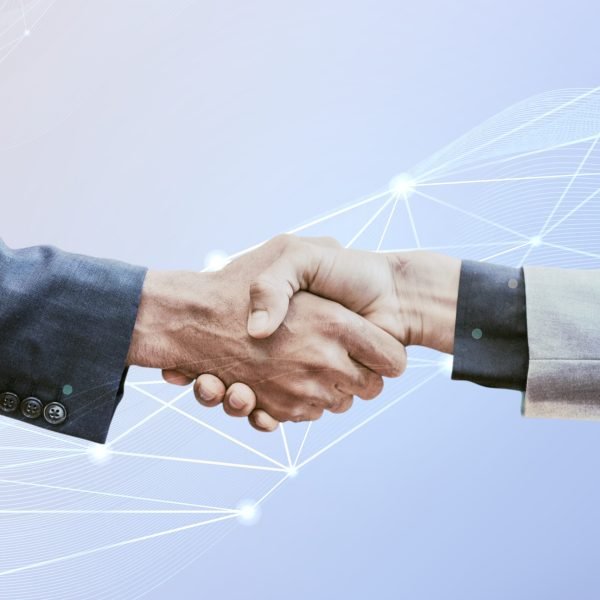 Partnership handshake innovation corporate business concept Partnership handshake innovation corporate business concept